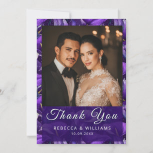 Unique Purple Calla Lilies Botanical Wedding Thank You Card