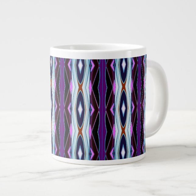 Unique Purple Pattern Large Coffee Mug (Front Right)