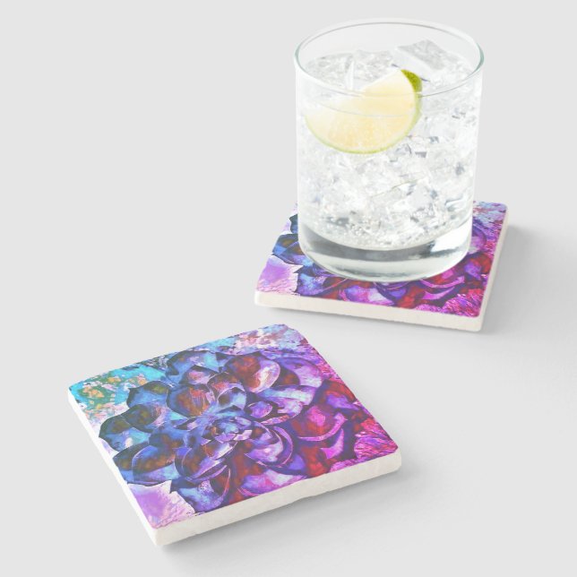 Unique Purple Sapphire Flower Coaster (Side)