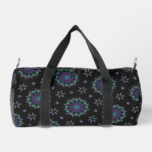 Unique Purple Teal Pink Black Popular Dot Art Duffle Bag