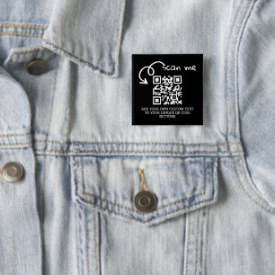 Unique QR code personalized scannable website 2 Inch Square Button