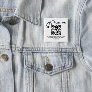 Unique QR code personalized scannable website 2 Inch Square Button