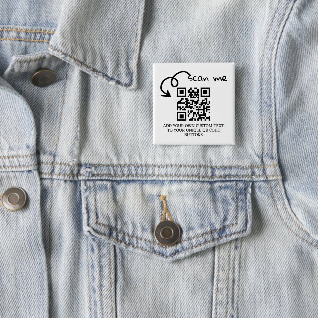 Unique QR code personalized scannable website 2 Inch Square Button (In Situ)