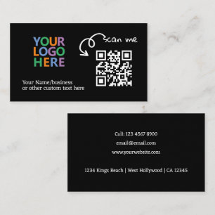 Unique QR code personalized scannable website Business Card
