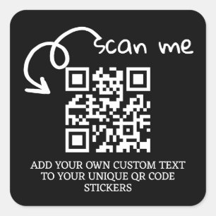 Unique QR code personalized scannable website Square Sticker