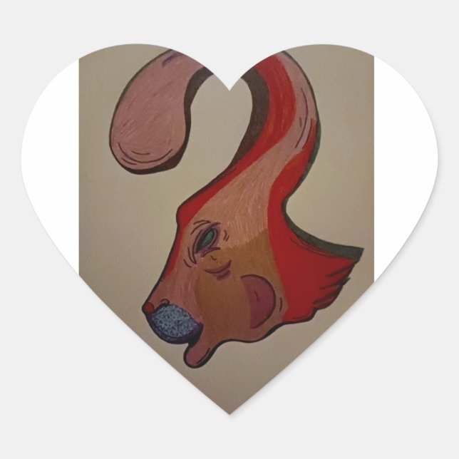 Unique Rabbit Heart Sticker (Front)