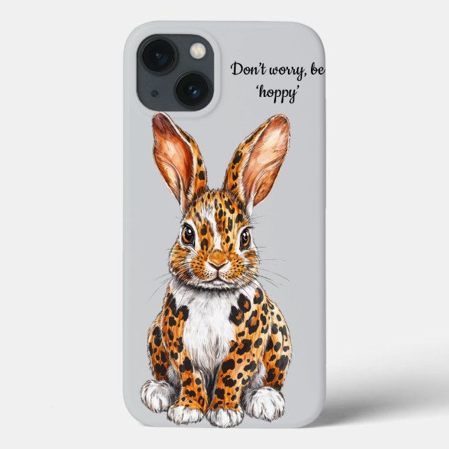 Unique Rabbit with Spotted Leopard Case-Mate iPhone Case (Back)