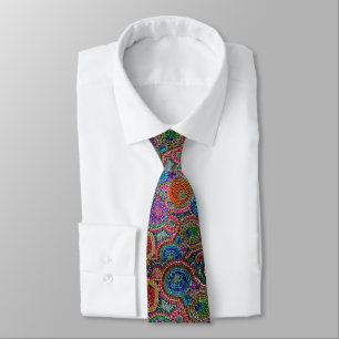 Unique Rainbow Mardi Gras Bead Neck Tie