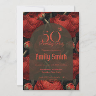 Unique Ranunculus Aesthetic 90Th Birthday Invitation