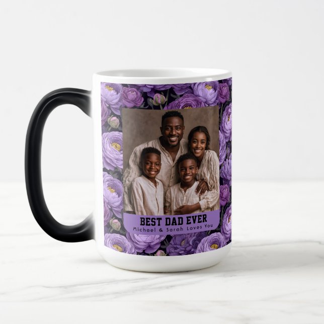 Unique Ranunculus First Time Dad Day Espresso Magic Mug (Left)
