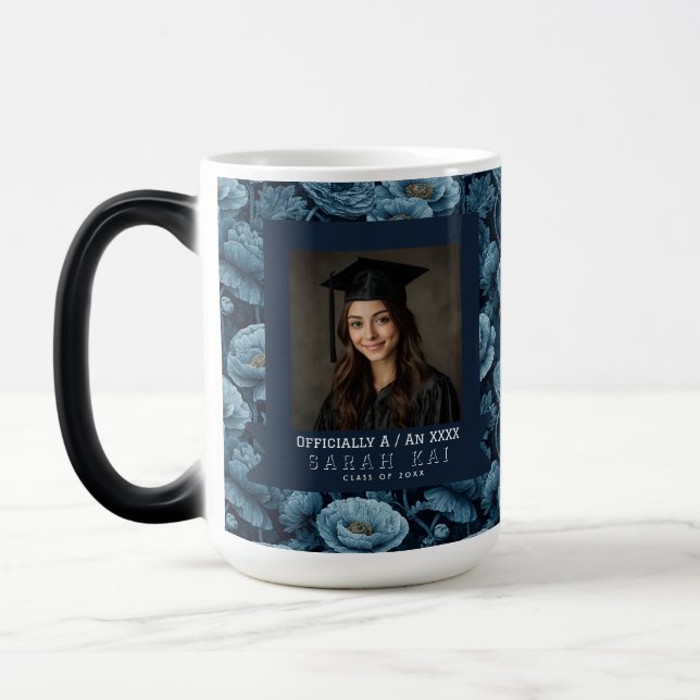 Unique Ranunculus Floral Graduate Coffee Magic Mug (Left)