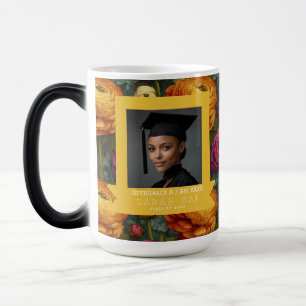 Unique Ranunculus Floral Graduation Gift Magic Mug