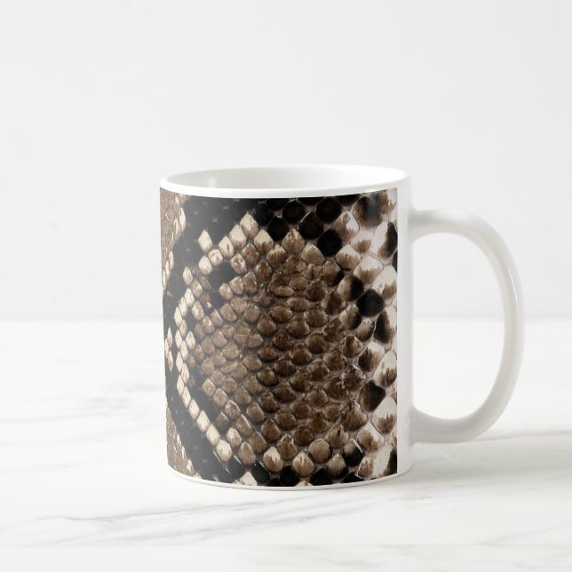 Unique Rattlesnake Skin Custom Coffee Mug (Right)