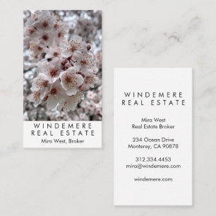 Unique Real Estate Agent Broker Cherry Blossom  Business Card