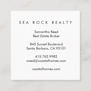 Unique Real Estate Agent Rocks Ocean Beach Photo Square Business Card