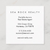 Unique Real Estate Agent Rocks Ocean Beach Photo  Square Business Card (Back)