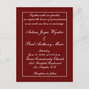 Unique Red And White  Invitation