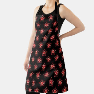 Unique Red Flower Apron