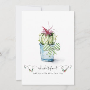 Unique Red & Green Cute Cactus Christmas Holiday Card