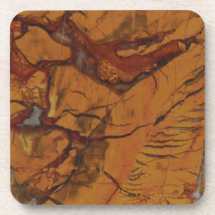 Unique Red Jasper and Quartz Photo Designed Coaster