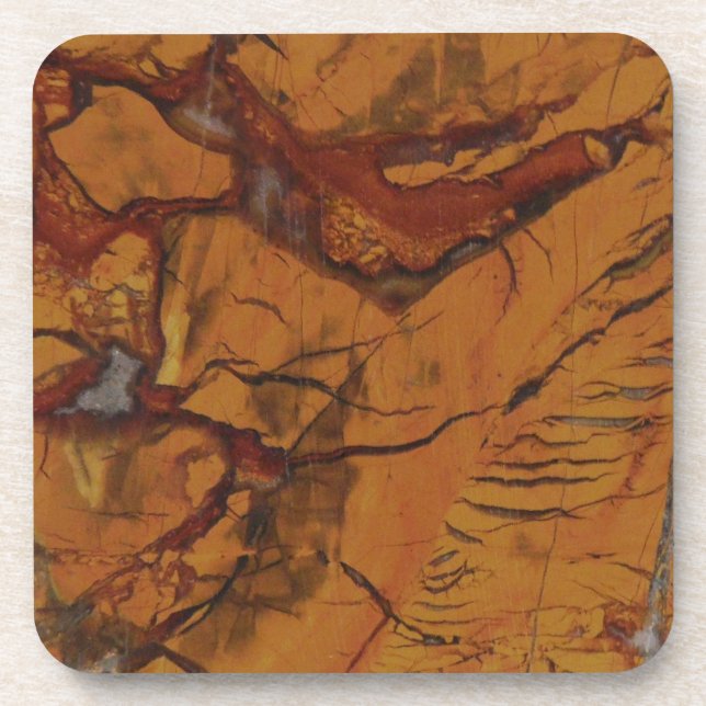 Unique Red Jasper and Quartz Photo Designed Coaster (Front)