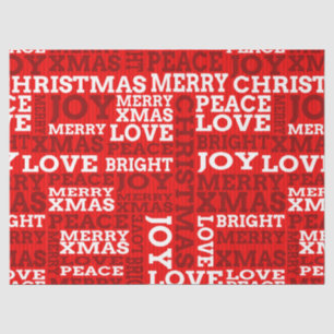 Unique Red Non-Traditional Christmas Script Tissue Paper