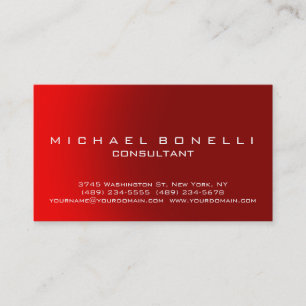 Unique Red Plain Consultant Business Card