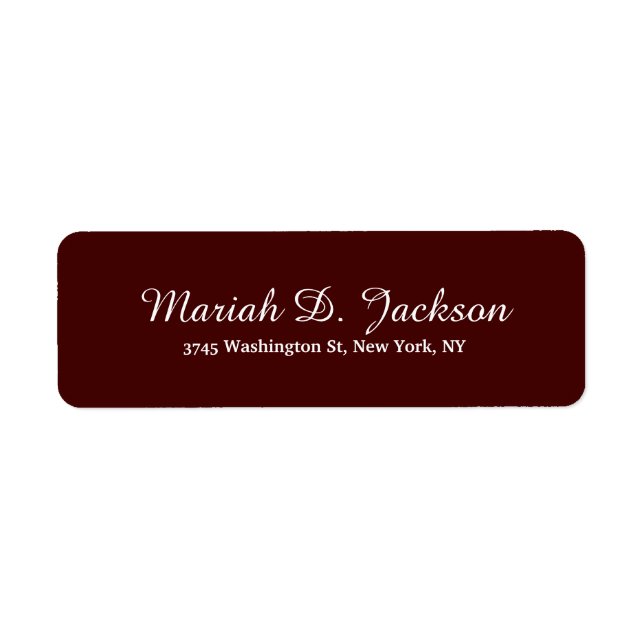 Unique Reddish Brown Class Script Creative Plain (Front)