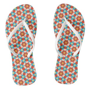Unique Retro 3D Colours Geometric Pattern Flip Flops