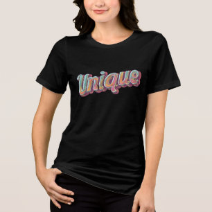 Unique Retro 3D Typography Colourful Script Street Tri-Blend Shirt