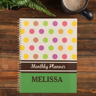 Unique Retro Colorful Dotted Green Background  Planner