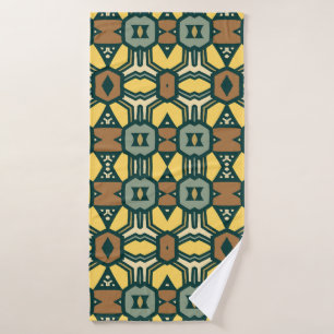 Unique retro geometrical pattern, vintage seamles bath towel