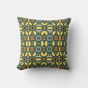 Unique retro geometrical pattern, vintage seamles throw pillow