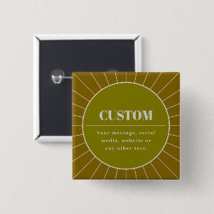 Unique Retro Inspired Editable Design Template 2 Inch Square Button