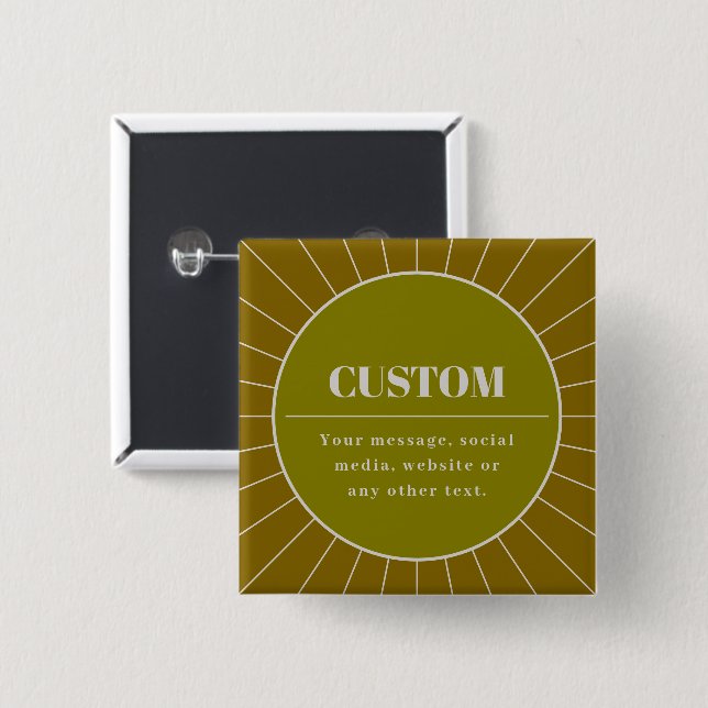 Unique Retro Inspired Editable Design Template 2 Inch Square Button (Front & Back)