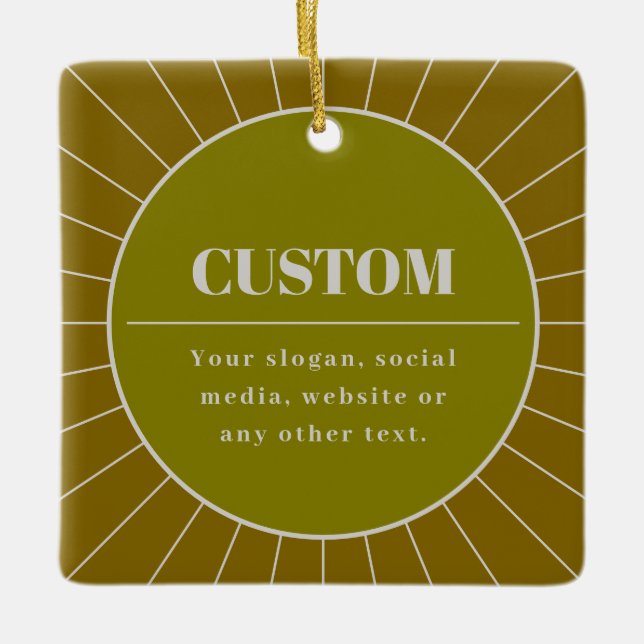 Unique Retro Inspired Editable Design Template Ceramic Ornament (Front)