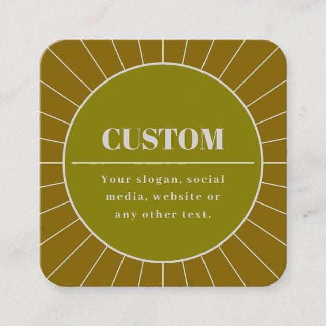 Unique Retro Inspired Editable Design Template Square Business Card (Front)