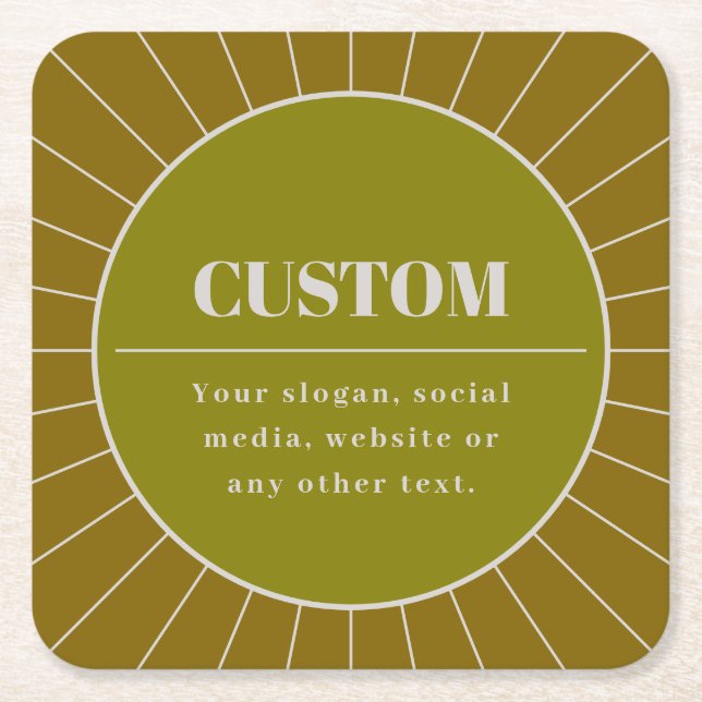 Unique Retro Inspired Editable Design Template Square Paper Coaster (Front)