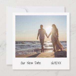Unique Retro Instant Photo Wedding Postponement Announcement