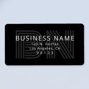 Unique Retro-Modern Monogram Return Address Label
