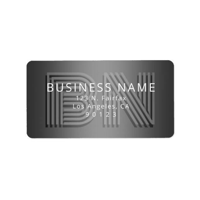 Unique Retro-Modern Monogram Return Address Label (Front)