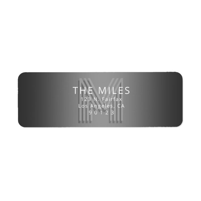 Unique Rétro-Moderne Monogramme Adresse de retour (Devant)