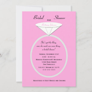Unique Ring Bridal Shower Invitation on Pink