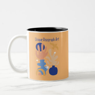 Unique Risograph Art Two-Tone Coffee Mug