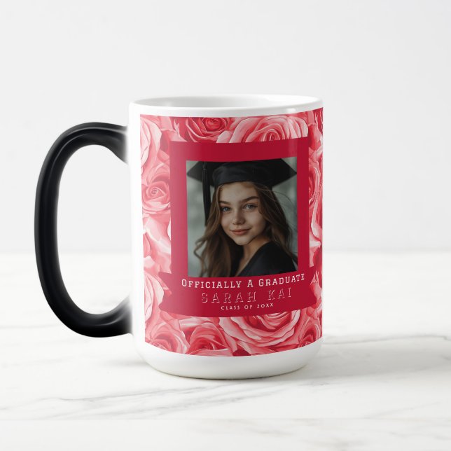 Unique Rose Pattern Graduation Magic Mug (Left)