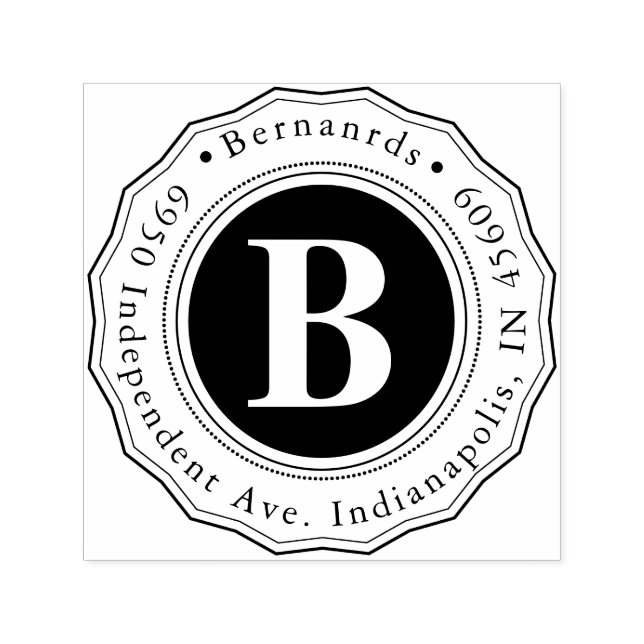 Unique Round Design Family Name Self-inking Stamp (Design)