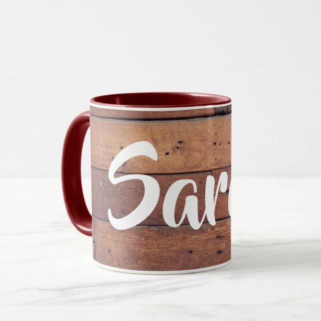 Unique Rustic Barn Monogram Name Coffee Mug (Front Left)