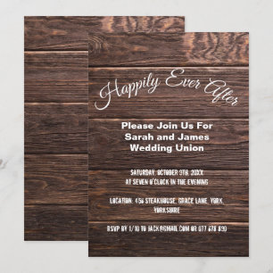 Unique rustic happily Ever After wedding Invitation