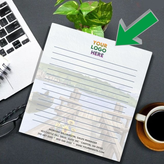 Unique Rustic Lake Corporate Logo Lined    Notepad (Creator Uploaded)