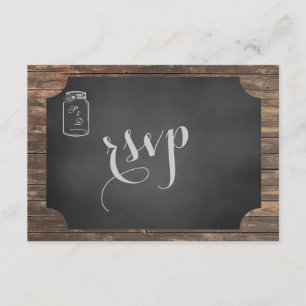 Unique Rustic Mason Jar Wedding RSVP Card